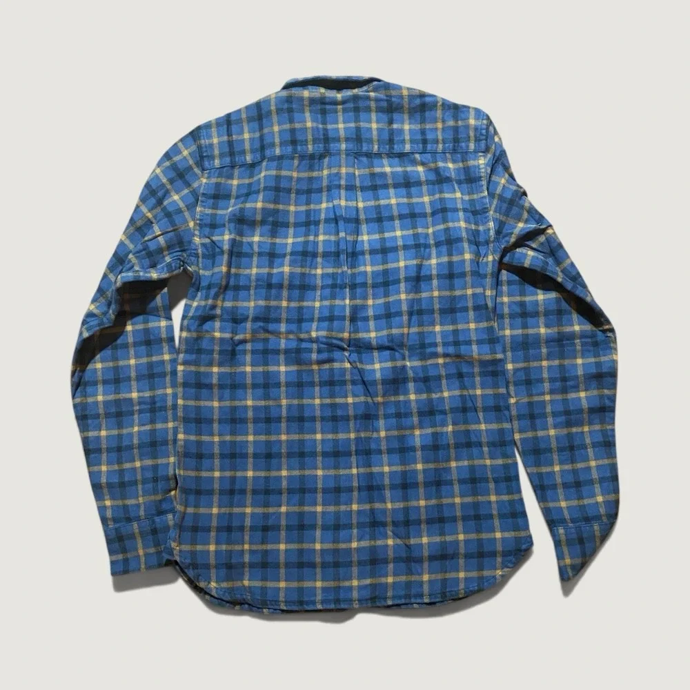 Everlane NWT Men's Flannel Button Up Shirt XS Blue Plaid Long Sleeve Fall